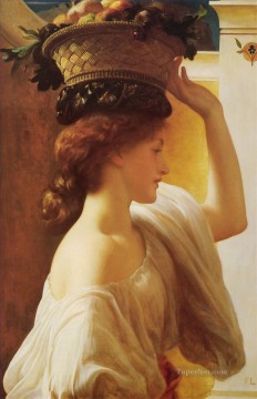  Fruit Painting - Eucharis A Girl with a Basket of Fruit Academicism Frederic Leighton